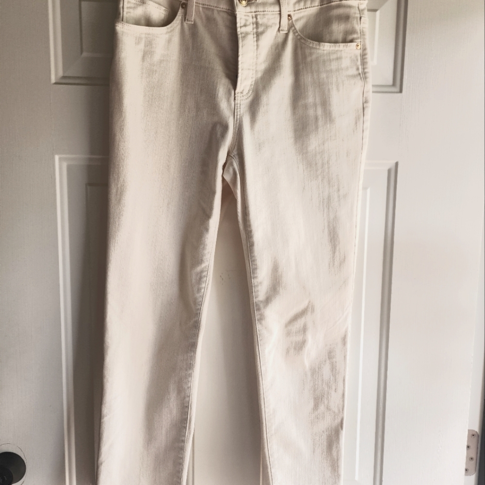 Chico's So Slimming Girlfriend Ankle Jeans, Cream